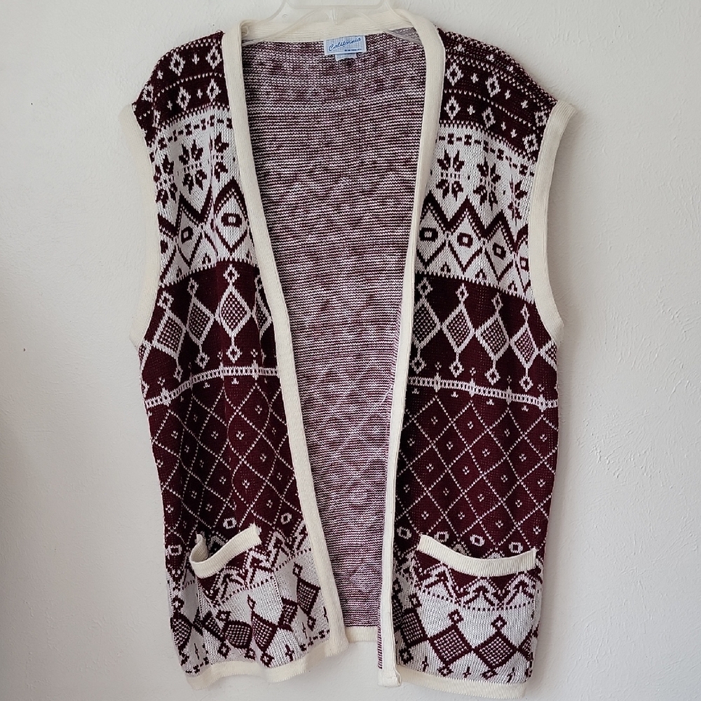 Vtg Grandpa Cardigan Sweater Vest